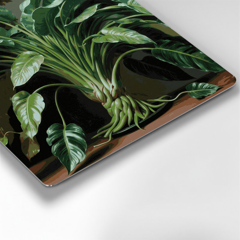 Art mural botanique vert botanique ZZ Plant, H 96 po x l 96 po x P 0,05 po