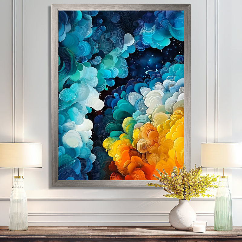 Okajima - Abstract Wall Art Prints, Argent argent, H 40 po x l 30 po, Reproduction encadrée d'une seule photo