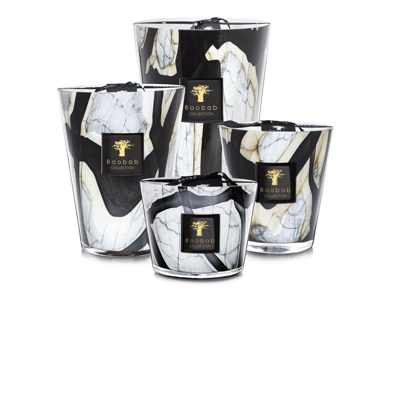 Stones Marble Candle, 13.8" H x 9.36" W x 9.36" D