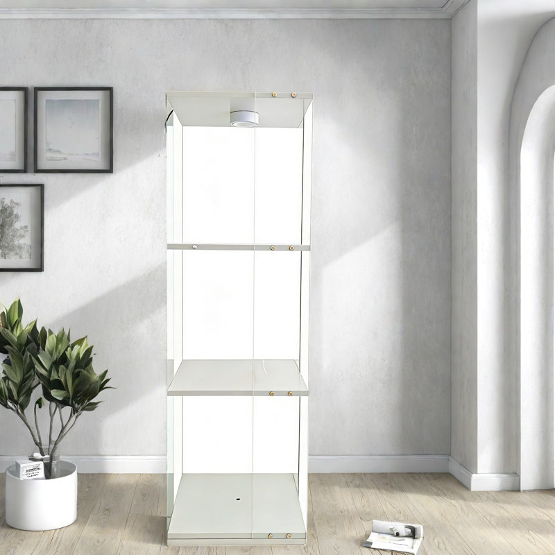 Bibliothèques rotatives modernes avec verre trempé et rangement, idéales pour la maison