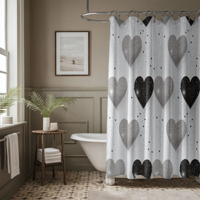 Contrast Heart - Premium Shower Curtain