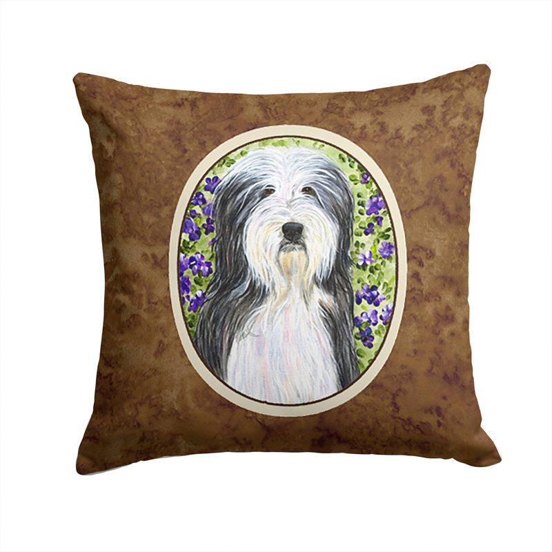 Coussin intérieur/extérieur brun carré barbu collie