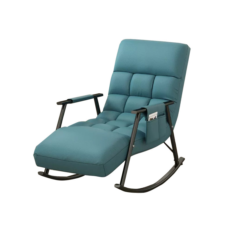 Chaise berçante réglable ergonomique en métal, Turquoise, Noir