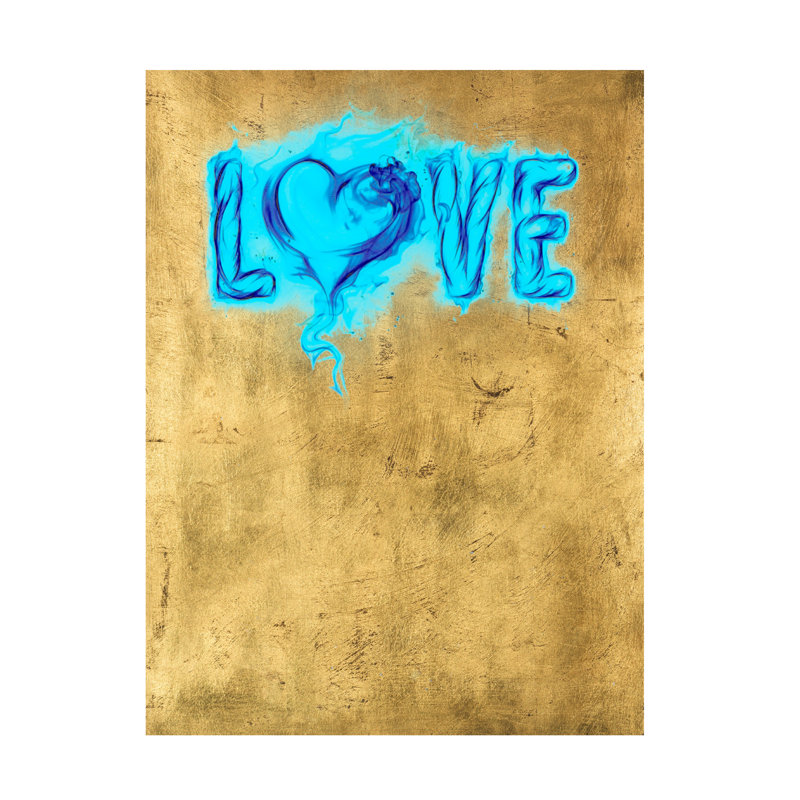 «Marcus Jules Burning Blue Love», art sur toile, H 14 po x l 19 po