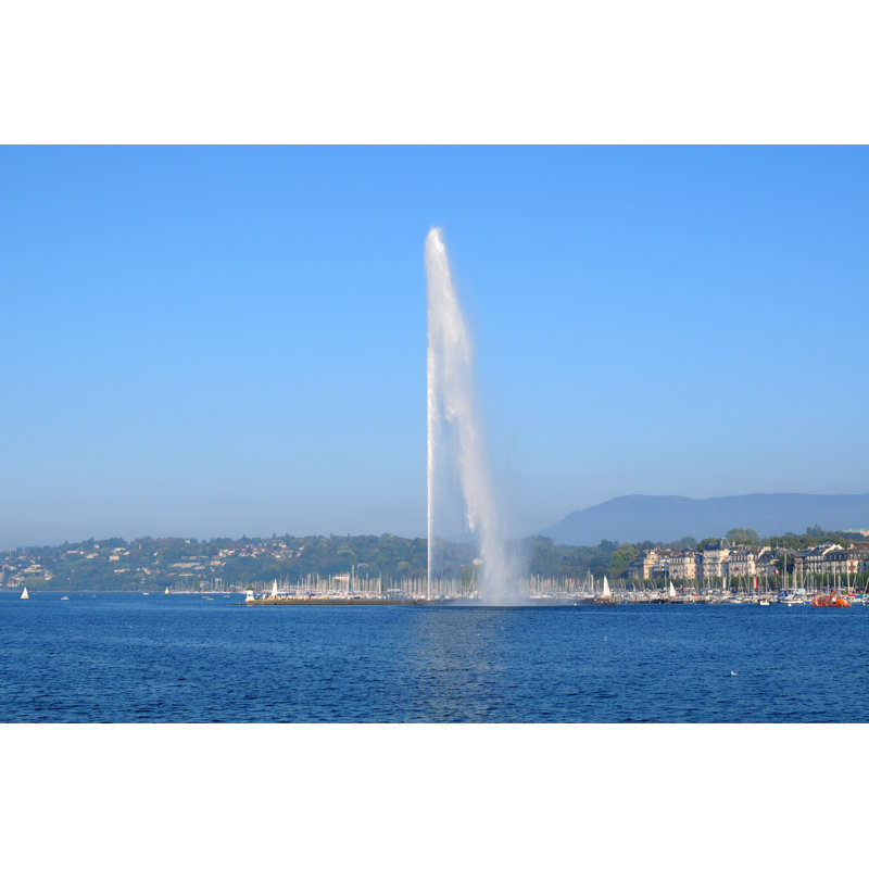 Geneva Fountain by PhotoTalk - No Frame Art Prints on Canvas, 51cm H x 76cm W