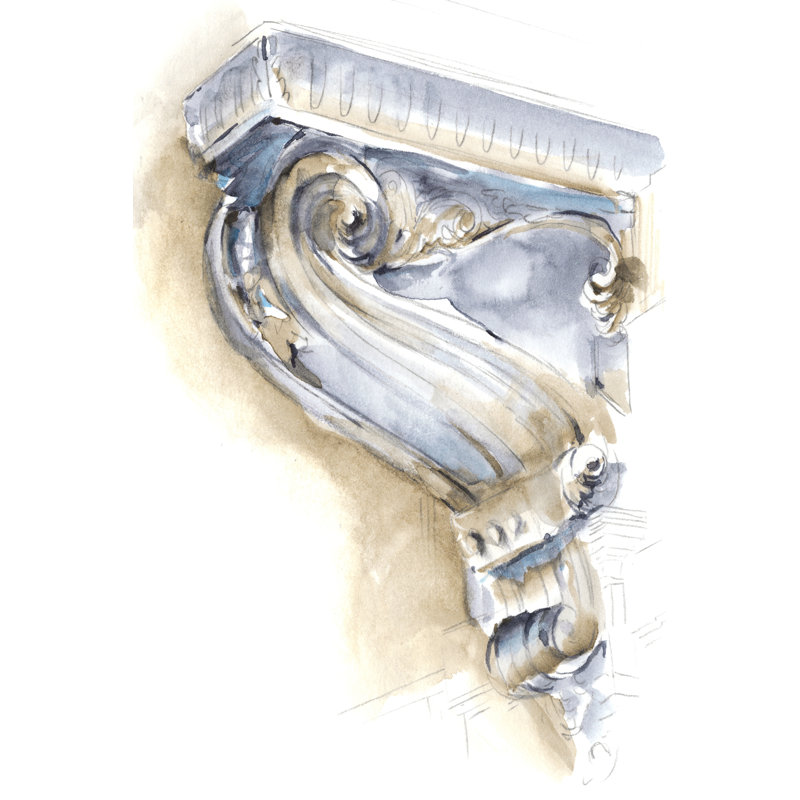 Architectural Sketch IV by Ethan Harper - Painting, Wrapped Canvas, 122 cm H x 81 cm W