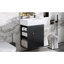 Meuble-lavabo de 20 po avec lavabo en céramique, porte à motif de losanges, poignées dorées et tablettes de rangement latérales - petit cabinet moderne avec barre à serviettes, fabrication en panneau de fibres à densité moyenne, assemblage requis-1252810703