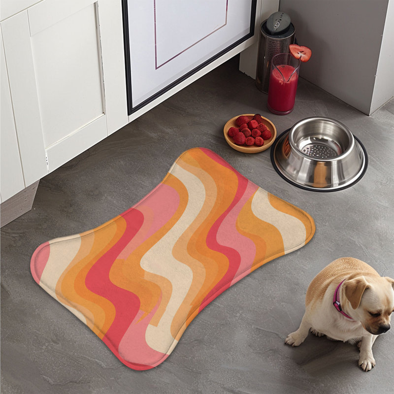 Tapis psychédélique rose - 1 pièce, Grand (14 po)