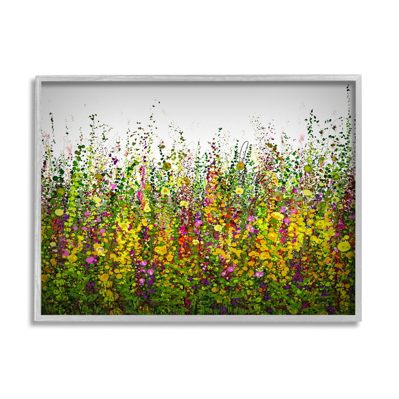 «Abstract Meadow Grass» par Lena Owens, H 11 po x l 14 po x P 1,5 po, Giclée encadrée noir minuit
