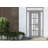 Front Exterior Prehung uPVC Metal-Plastic Door Frosted Glass Manux 8312 Grey Ash 2 Side and Top Exterior Window Office Commercial and Residential Doors Entrance Patio Garage-W12+36+12 x H80+14-Right-hand Inswing-98196184-98196185-98196182