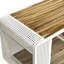 Maison pour chat en verre trempé, blanc - avec construction en bois de sapin ferme et structure en fer pour diverses pièces