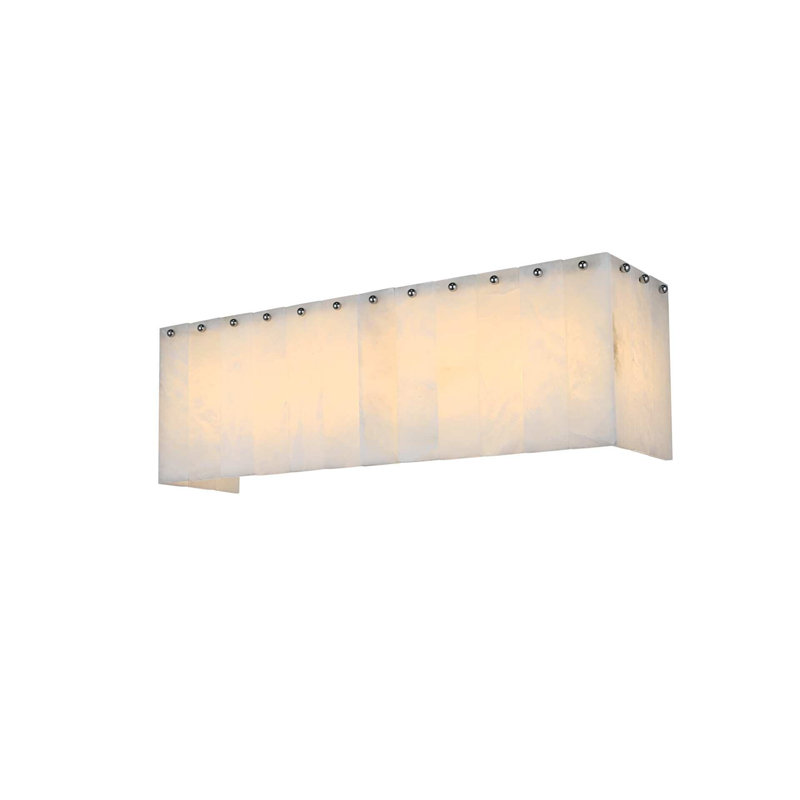 Applique murale en albâtre 24,5 pouces Rios, 5 lumières, H 8 po x l 24,5 po x P 6,5 po, Chrome chrome