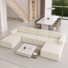 Modular Corduroy Boneless Sofa With 2 Ottomans, No Assembly Required, With High Rebound Sponge