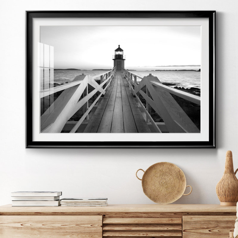 Phare de Marshall Point, reproduction encadrée de qualité supérieure, prête à être accrochée, Papier avec cadre noir