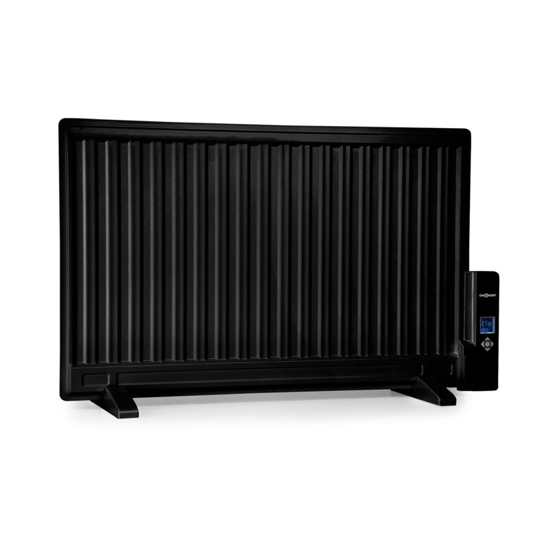 OneConcept Wallander 800 Watt Electric Panel Space Heater with Adjustable Thermostat and with Digital Display