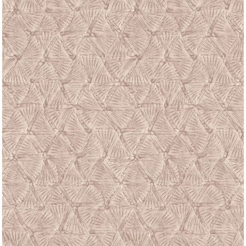 Geometric Metallic Wallpaper Roll, Rose Gold
