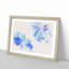 Two Blue Flowers - Single Picture Frame Print on MDF-56882426-56882428
