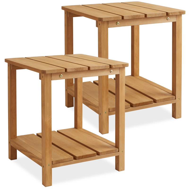 Square Cedar Outdoor Side Table , 16'' in. W 16'' in. D, Natural