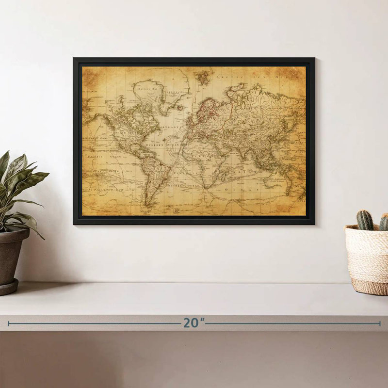 Aliaz Old Century World Map, 9" H x 13" W