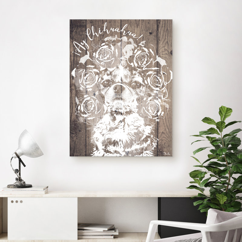 «Dog» Ay Chihuahua », reproduction d'impression sur toile tendue, H 40 po x l 30 po x P 1,5 po