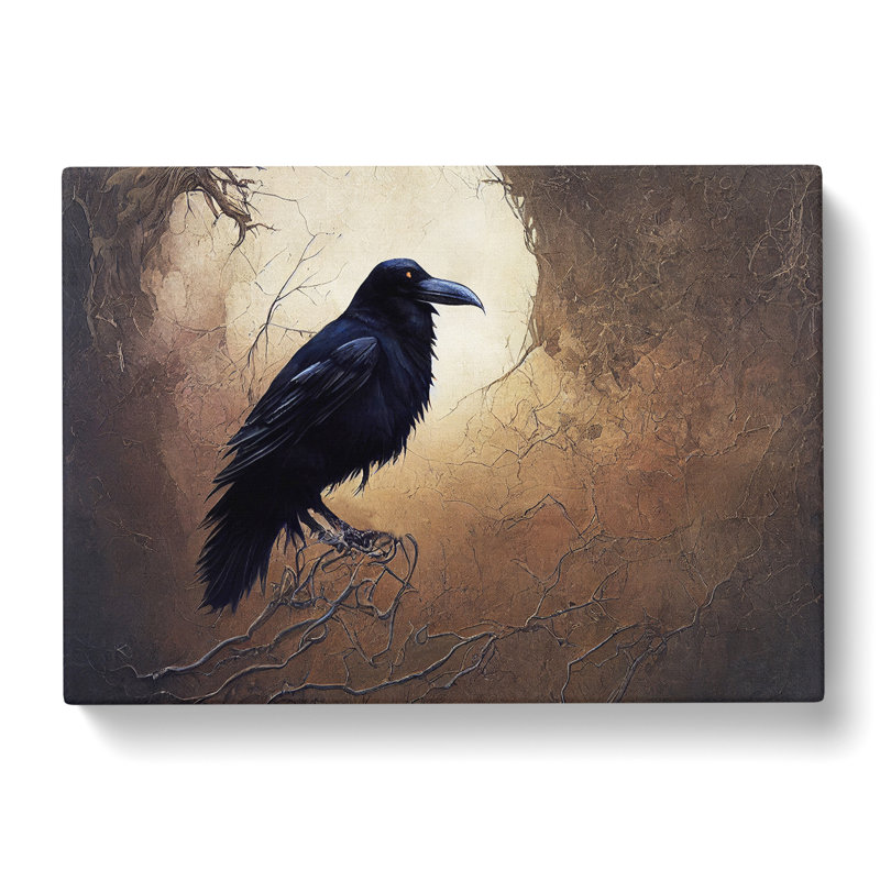 Mysterious Raven Bird - Wrapped Canvas Print