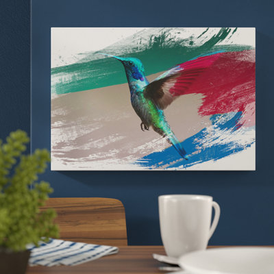 Hummingbird Mid-Flight - Wrapped Canvas