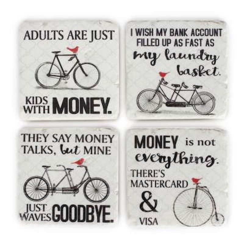 Ensemble de 4 sous-verres vélos