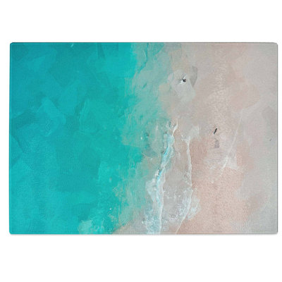 Tempered Glass The Gold Coast Beach in Australia in Abstract Chopping Board