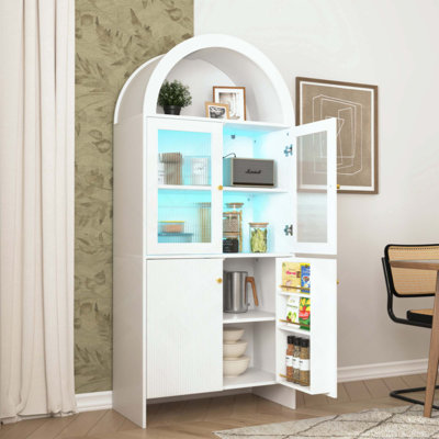 Modern Tech-Inspired MDF Cabinet - A Smart Combination Of Snack Storage And LED Lighting.