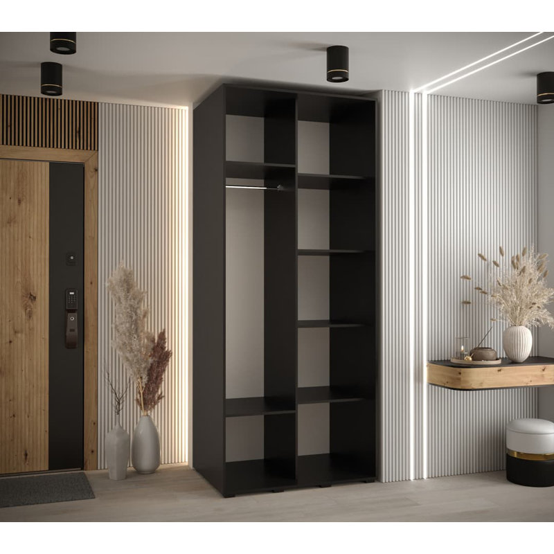 Sedale 2 Door Manufactured Wood Wardrobe, Black