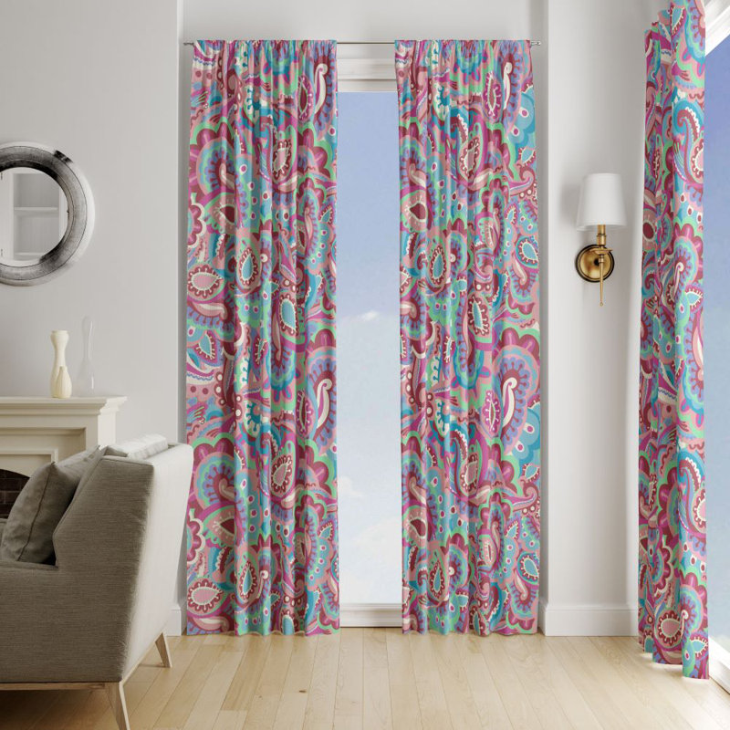 Paire de rideaux semi-transparents Paisley, L 20 po x L 52 po