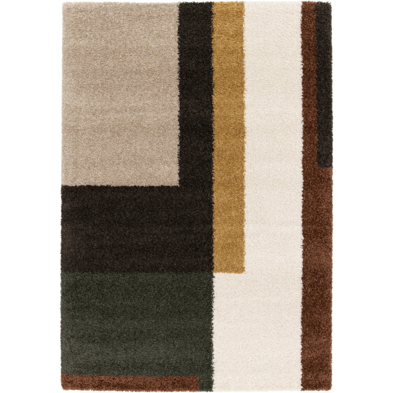 Abstract Shag Area Rug, Rectangle 160 x 230 cm
