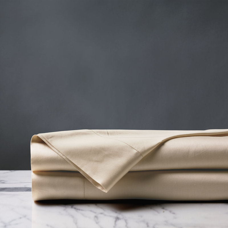 Deluca Egyptian Cotton Sateen Flat Sheet, Almond, Twin Flat Sheet