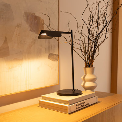 Leaf 16" Vintage LED Desk Lamp with Wireless Charging Pad, Adjustable Arm, and 3-Way Dimming