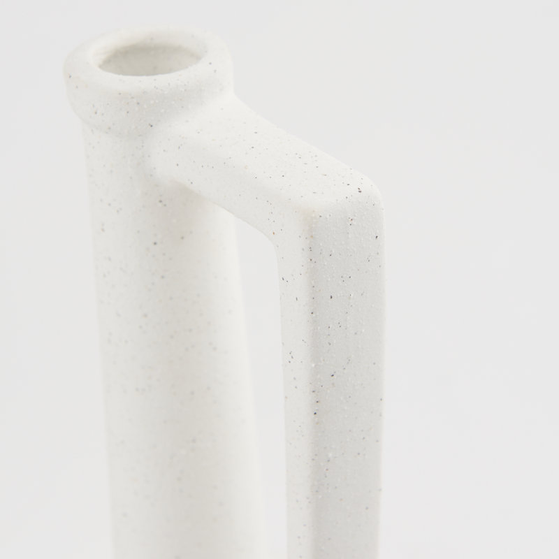 Vase de table en céramique Alisme, Blanc, H 13 po x l 6 po x P 6 po
