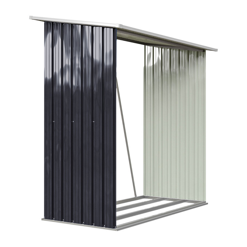 164cm W x 83cm D Metal Log Store, Anthracite