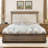 Deines Mid-century Solid Wood Bed Frame with Upholstered Chenille Headboard-824903548