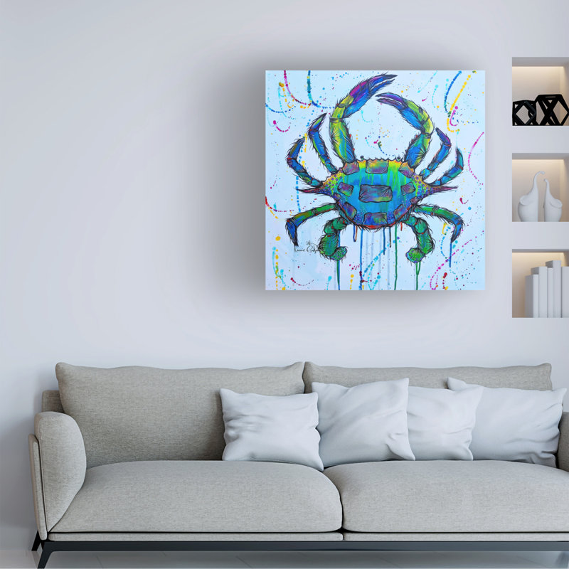 Art sur toile crabe Karrie Evenson, H 14 po x l 14 po
