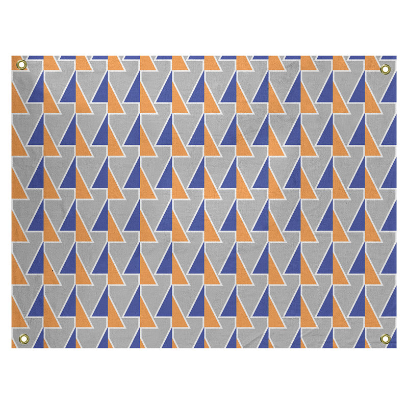 Tapisserie, H 50 po x l 59 po, Bleu/orange