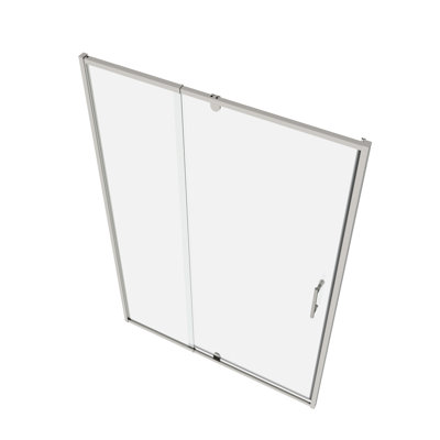 Pivot Swing Bathroom Door, 44 - 48" X 71", 1/4" Tempered Glass, Finish, Reversible Install, Magnetic Shutoff, Leak Proof Glass Shower, Close, Waterproof