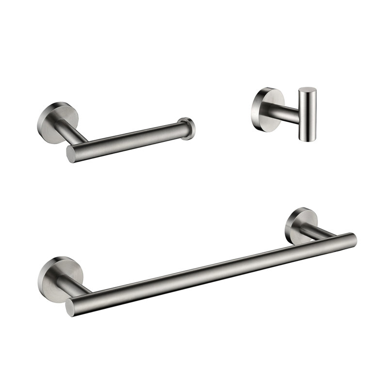 Brushed Nickel Bathroom 3 Hardware, Stainless Steel, Modern Decoration, Scratch-, Rust-, Easy To Install Way Hardware  3 , Design, Simple Installation Manner