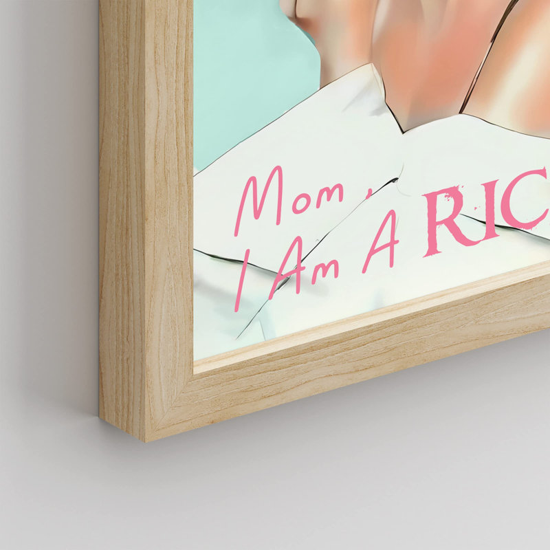 «Mom I Am A Rich Man Tiffany Blue Audrey Hepburn Spoof Girl Power Lady» sur papier, Naturel, H 14 po x l 11 po