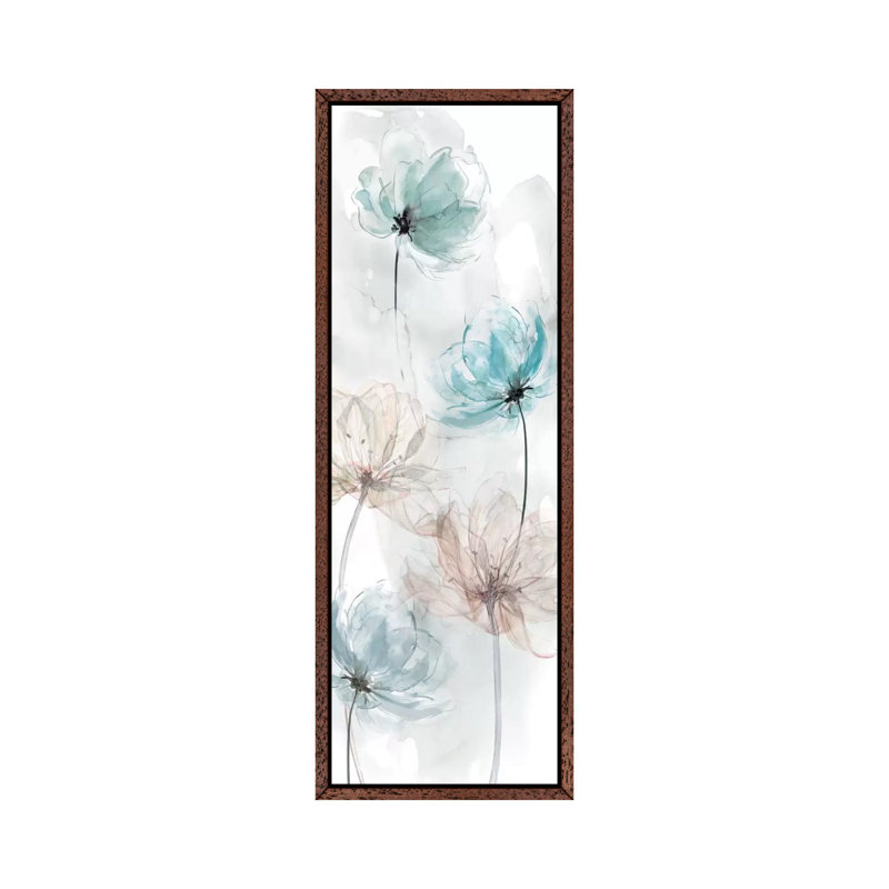 Transparent Rain I by Carol Robinson - Panoramic Print on Canvas, 30.48 cm H x 91.44 cm W, Classic Brown Wood Framed Canvas