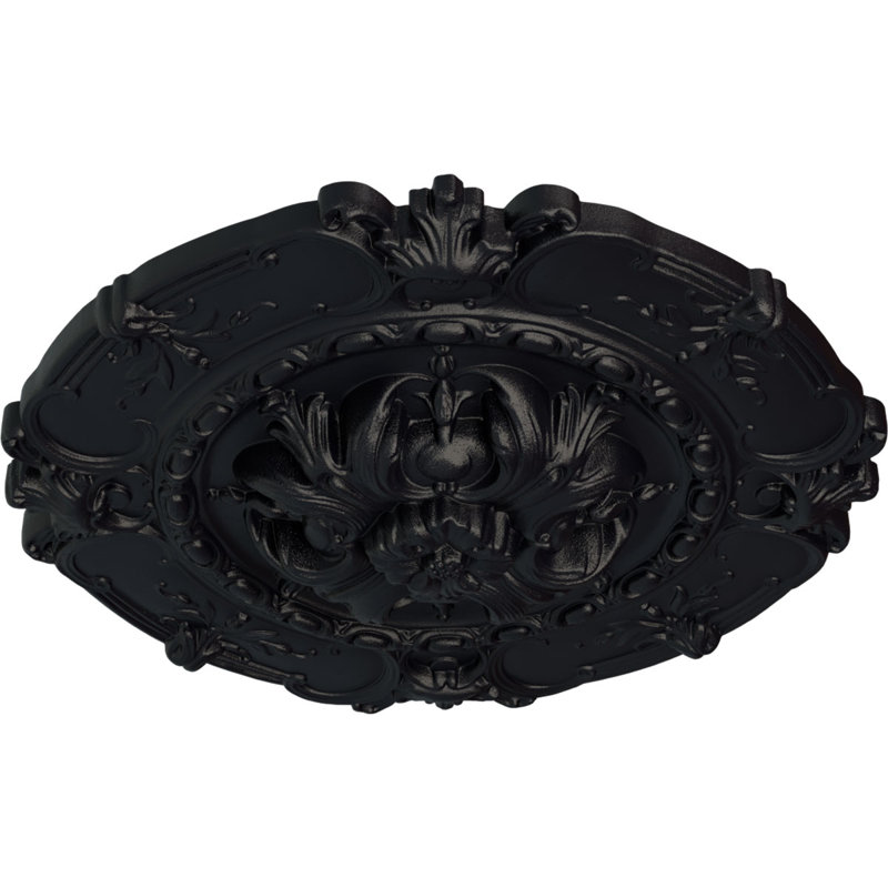 Médaillon de plafond Endurathane Plymouth, DO 16 3/4 po x P 1 3/8 po (convient aux auvents jusqu'à 1 5/8 po), fini craquelé acajou peint à la main
