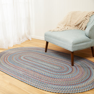 Tapis décoratif en laine tressée à la main Elmdale