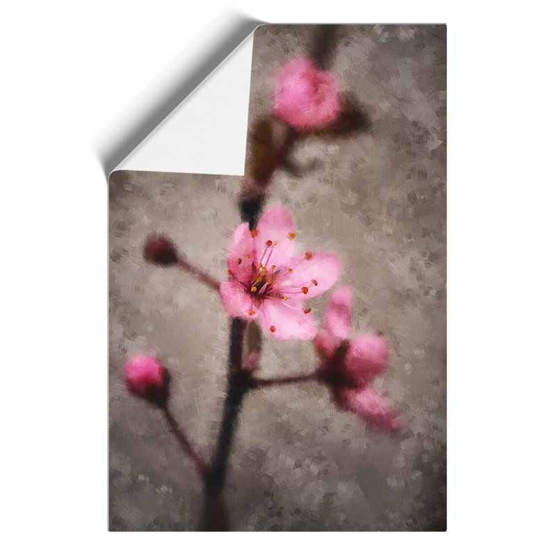 Pink Cherry Blossom Flowers Painting - Frameless Print, 42cm H x 30cm W x 0.1cm D