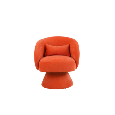 Fauteuil pivotant, fauteuil rond en tissu pour la chambre à coucher du salon
