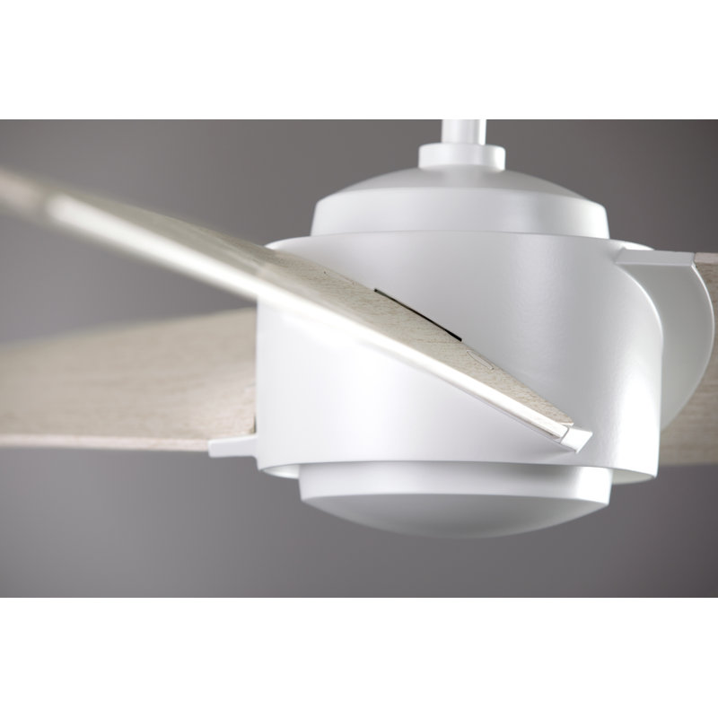 Ambit Downrod Ceiling Fan, Matte White, Handheld Remote Control, Whitewash