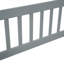 Lit simple en bois en forme de maison avec clôture, garde-corps, gris-1330042106
