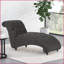Chaise longue contemporaine courbée avec capitonnage à boutons - Siège de salon pour une personne | Tissu | Bois | Sans accoudoirs-1444098471
